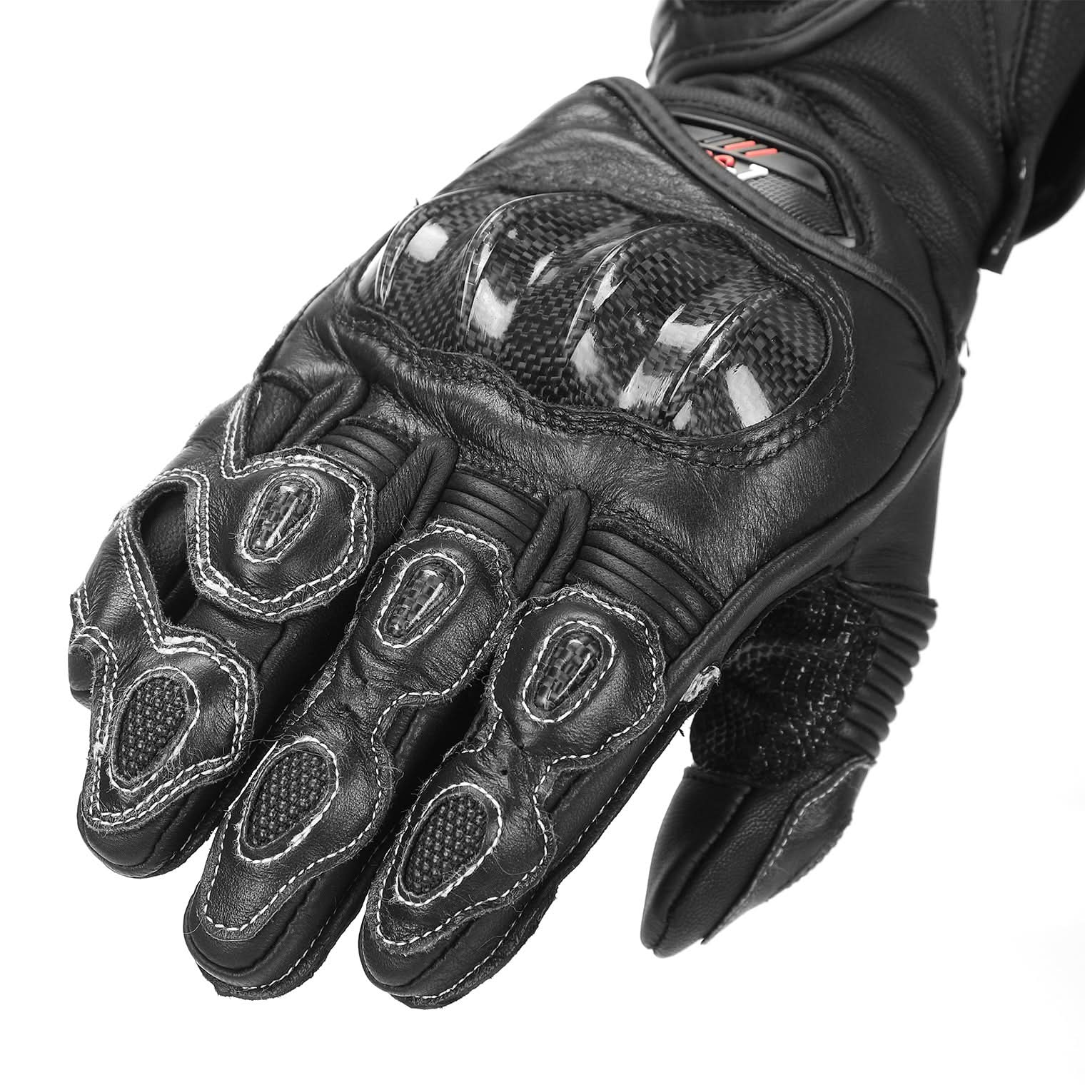 Carbon Fiber Motorcycle Gloves – Kevlar Stitch, ESA Padding & Touchscreen - Kemimoto