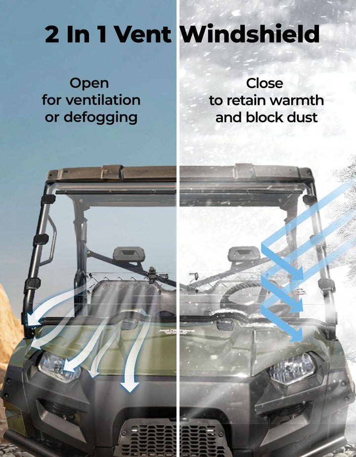 Front Vented Windshield for Polaris Ranger 800/XP 800/Crew (Not Fit Midsize)