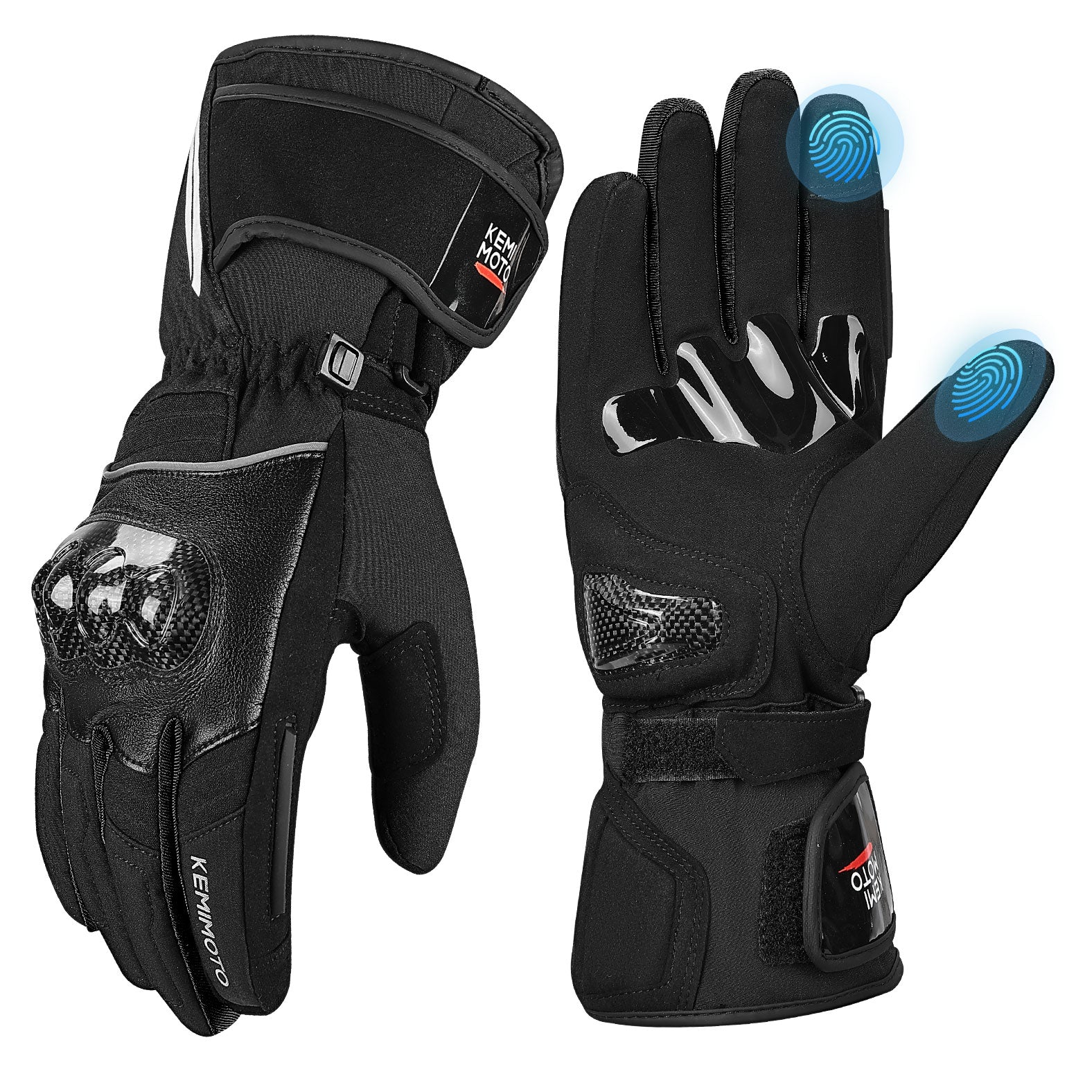 Motorcycle Winter Gloves Men Warm Touchscreen Carbon Fiber Protection