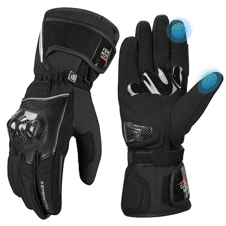 Motorcycle Winter Gloves Men Warm Touchscreen Carbon Fiber Protection