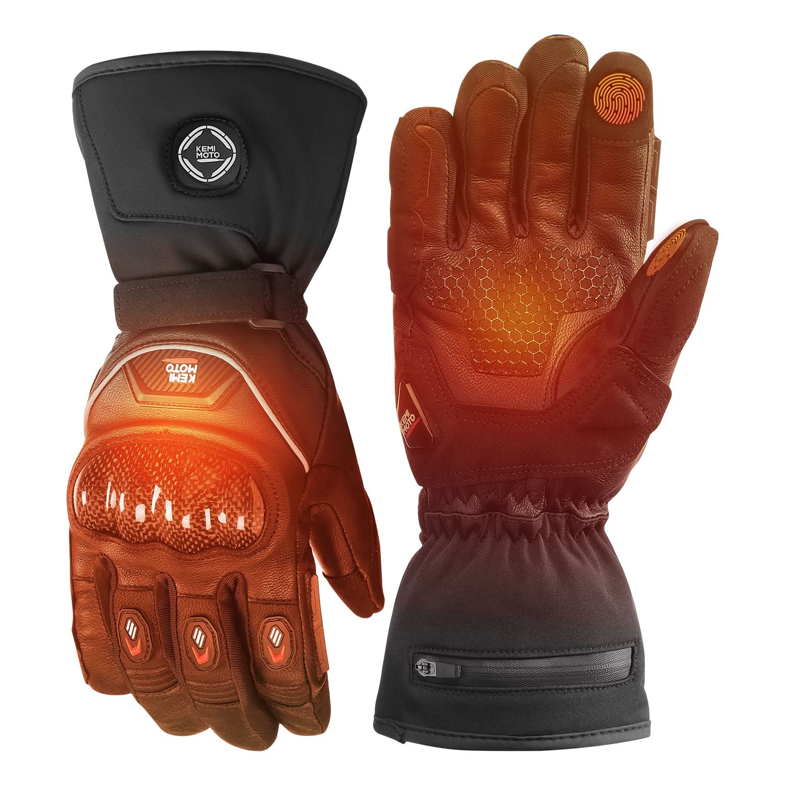 Heated Motorcycle Gloves Men Women 7.4V Battery Waterproof Touchscreen - Kemimoto