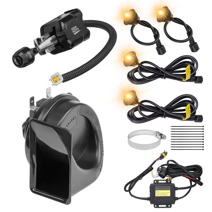 UTV/ATV Universal Turn Signal Kit with Column Switch & Horn - Kemimoto
