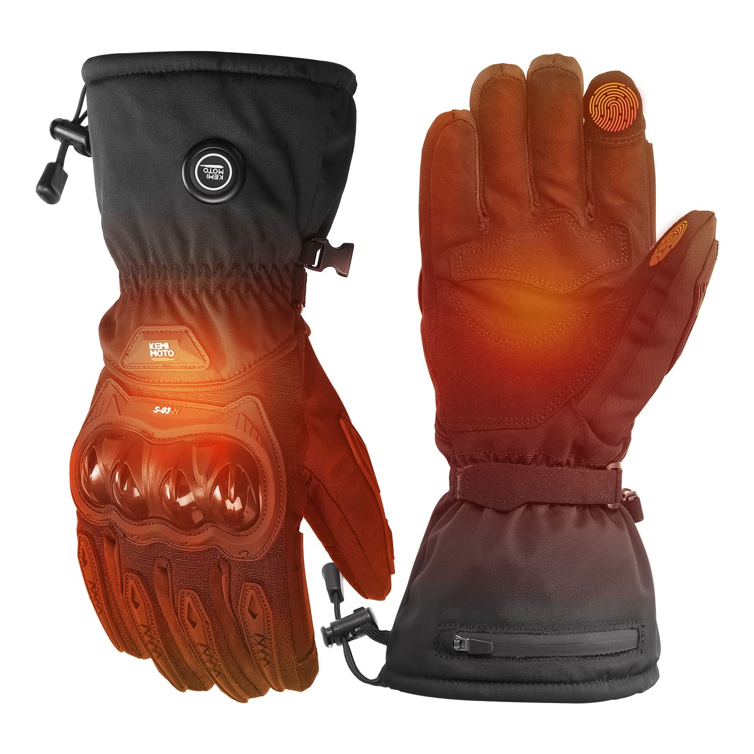 Heated Motorcycle Gloves with Knuckle Protection