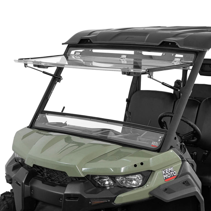 3-in-1 Flip Scratch-Resistant Windshield for Can-Am Defender & Defender Max HD5/HD8/HD10 - Kemimoto
