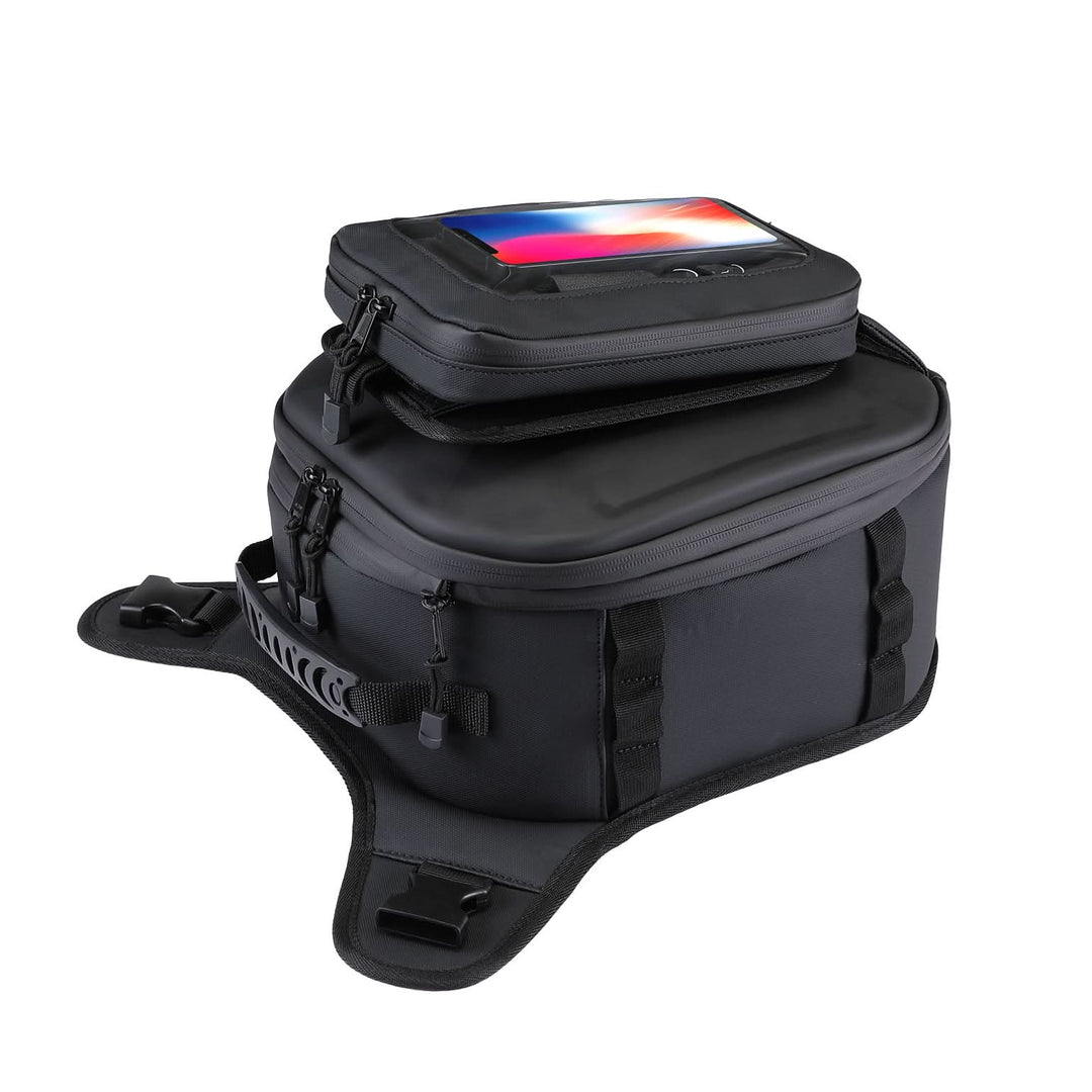 Motorcycle Tank Bag 13-16L Waterproof Hard Shell with Phone Holder