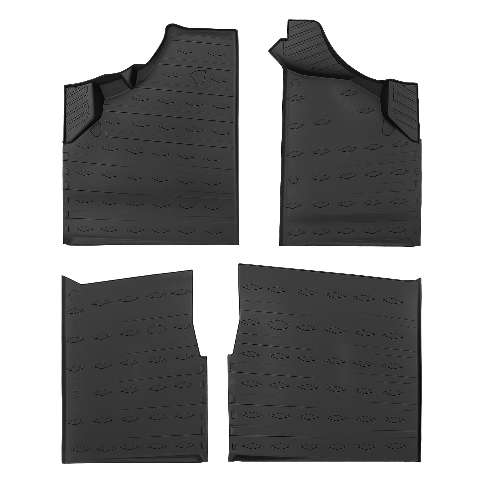 4PCS Floor Mats for Can-Am Defender MAX 2020–2025 All-Weather Rubber - Kemimoto