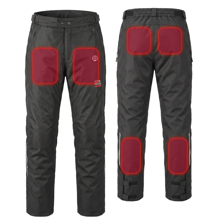 Full-Leg Quick-Off CE Armor Windproof Heated Motorcycle Overpants