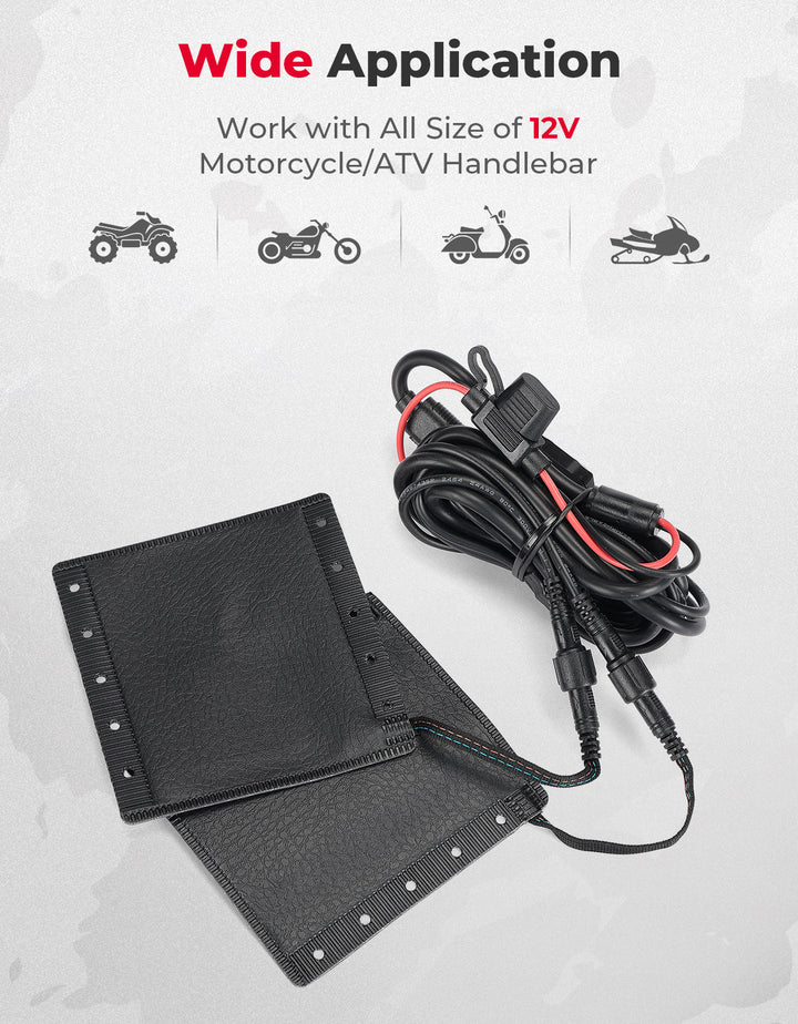 12V Heated Grip with 5 Gear Temperature for ATV Motorcycle - Kemimoto