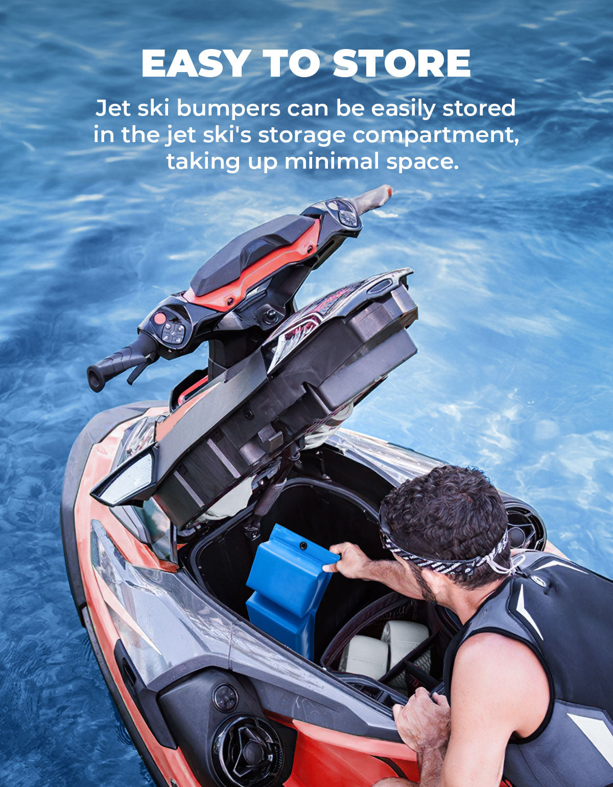 PWC Boat Fenders Bumpers with 2 Ropers 18in for Jet Ski - Kemimoto