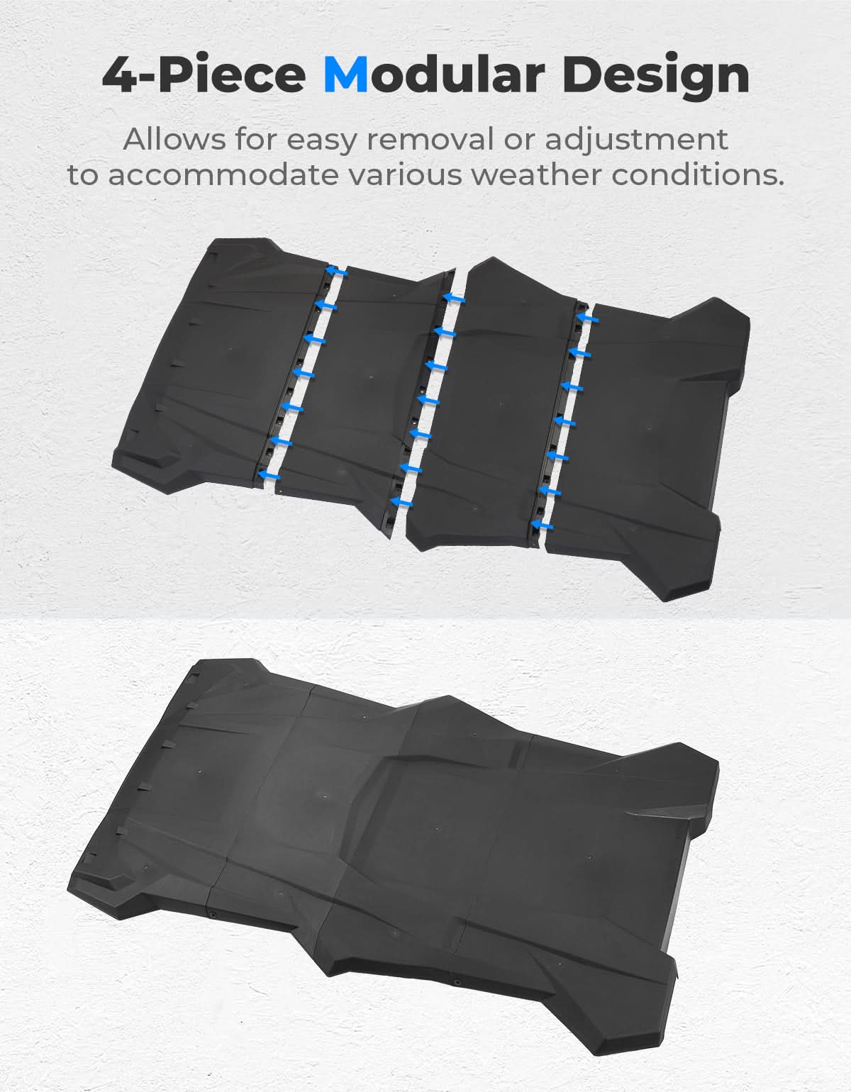 4-in-1 Sport Roof for Polaris RZR XP 4 1000 / XP 4 Turbo / 4 900 / S 4 1000 (2014-2023) - Kemimoto