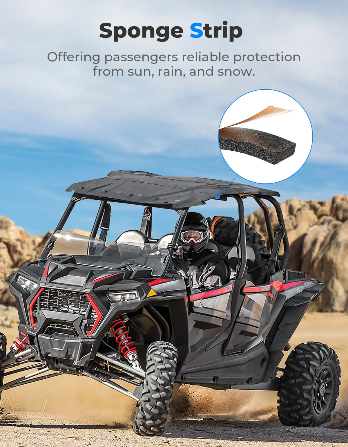 4-in-1 Sport Roof for Polaris RZR XP 4 1000 / XP 4 Turbo / 4 900 / S 4 1000 (2014-2023) - Kemimoto