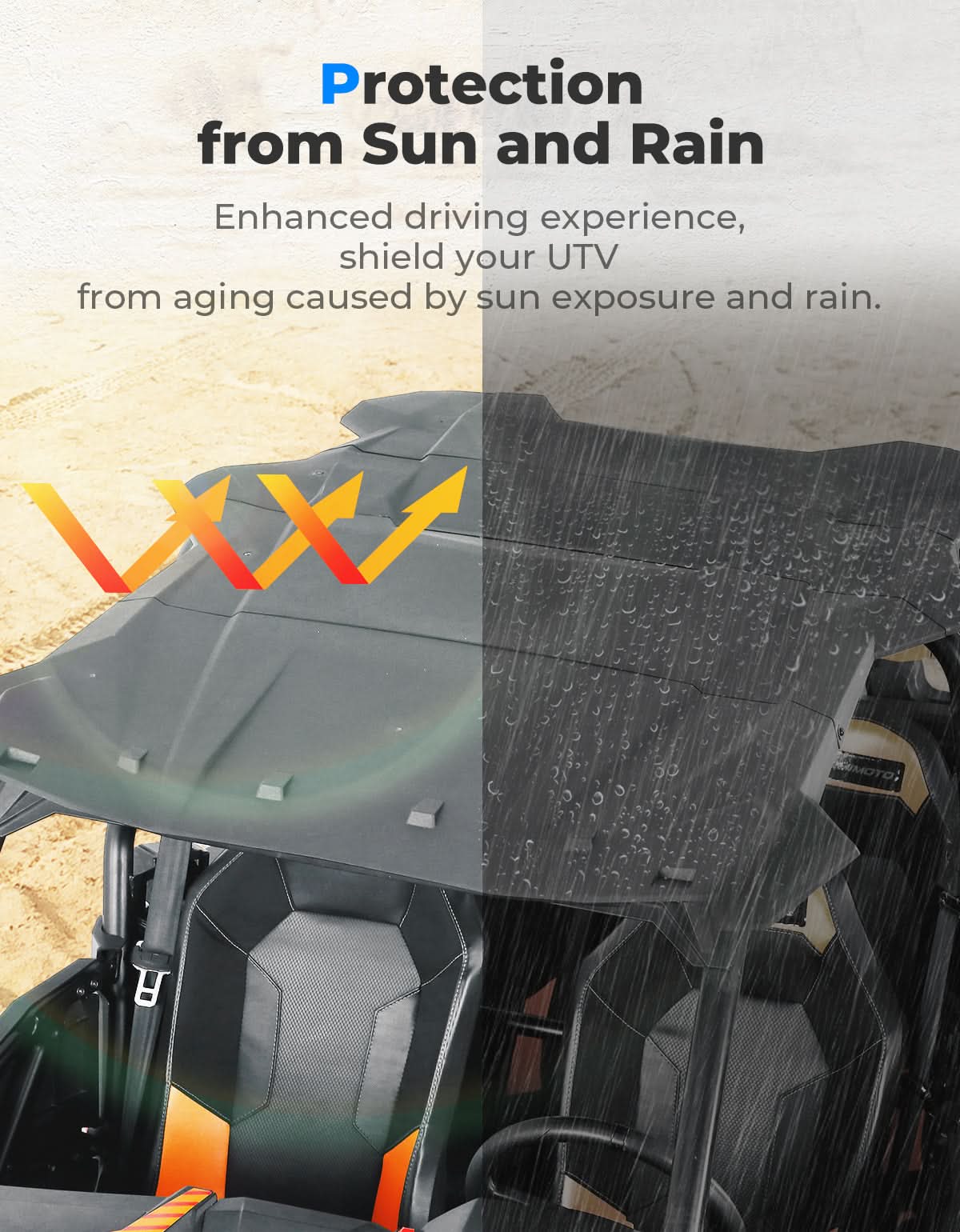 4-in-1 Sport Roof for Polaris RZR XP 4 1000 / XP 4 Turbo / 4 900 / S 4 1000 (2014-2023) - Kemimoto