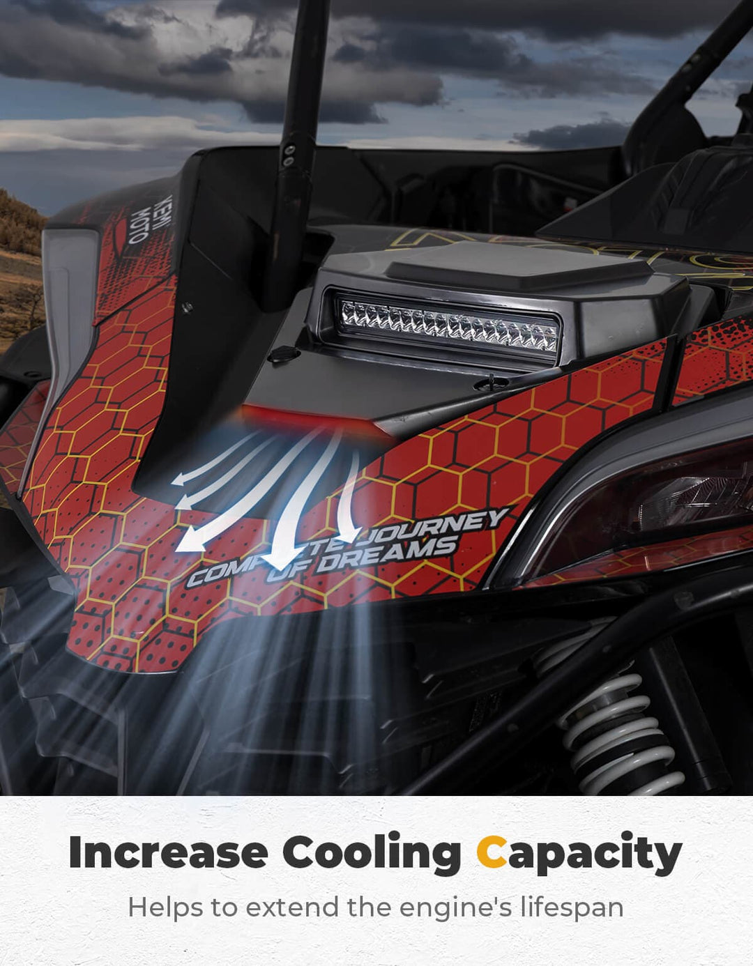 UTV Hood Scoop with Light for CFMOTO ZForce 950 2020+ - Kemimoto