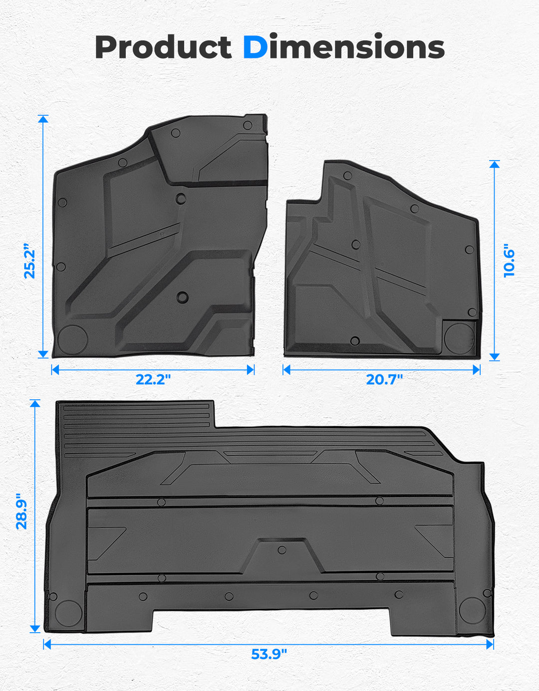 Front and Rear TPE Floor Mat for Polaris Xpedition XP 5/ADV 5 2024+ - Kemimoto