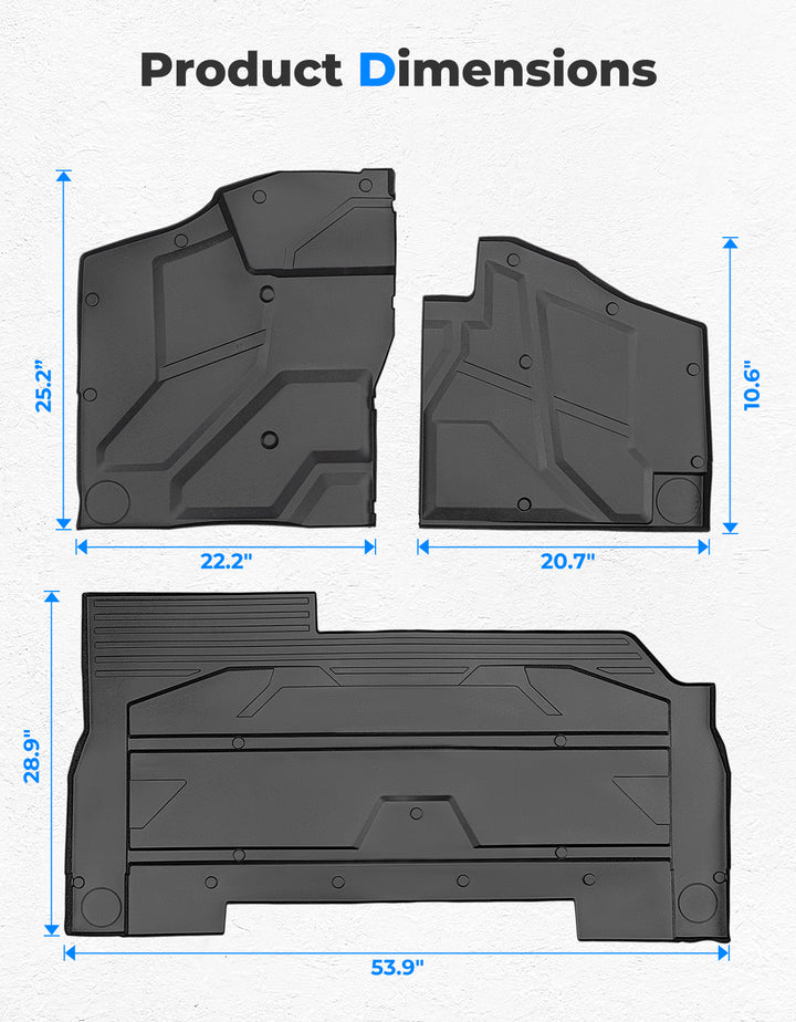 Front and Rear TPE Floor Mat for Polaris Xpedition XP 5/ADV 5 2024+ - Kemimoto