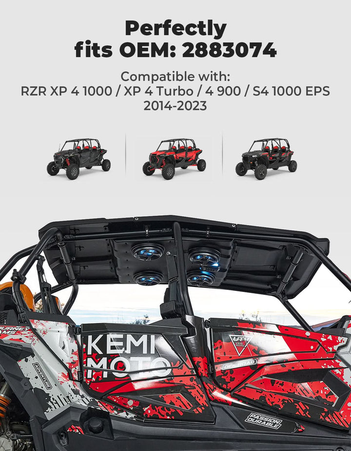 UTV Audio Roof System with 4 Speakers for RZR XP4 1000 (2014-2023) - Kemimoto