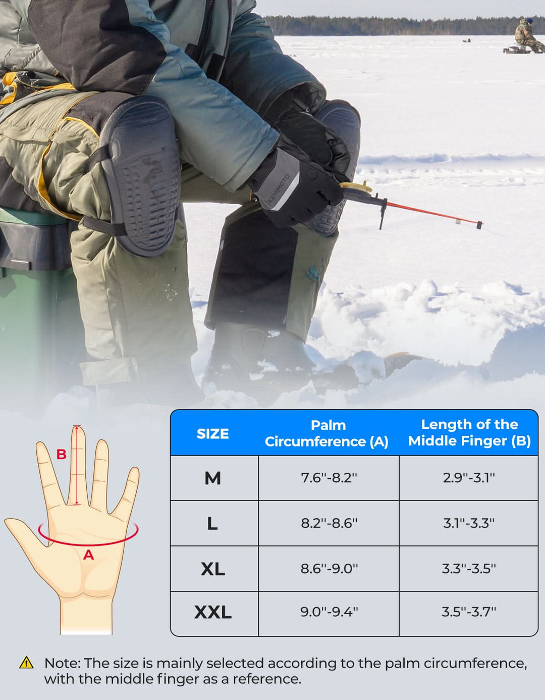 Men’s Heated Gloves 7.4V Battery Touchscreen Waterproof Winter (2PCS)