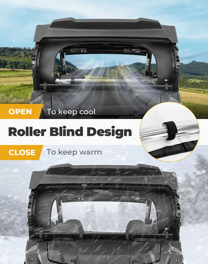 Soft Rear Windshield Roll Up/Down for CFMOTO ZForce 950 2023+ - Kemimoto