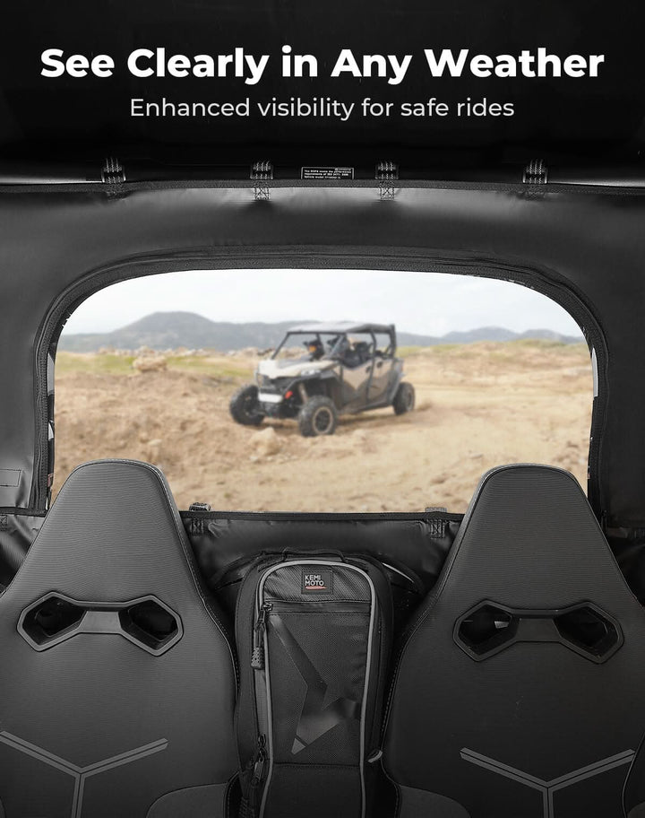 Soft Rear Windshield Roll Up/Down for CFMOTO ZForce 950 2023+ - Kemimoto