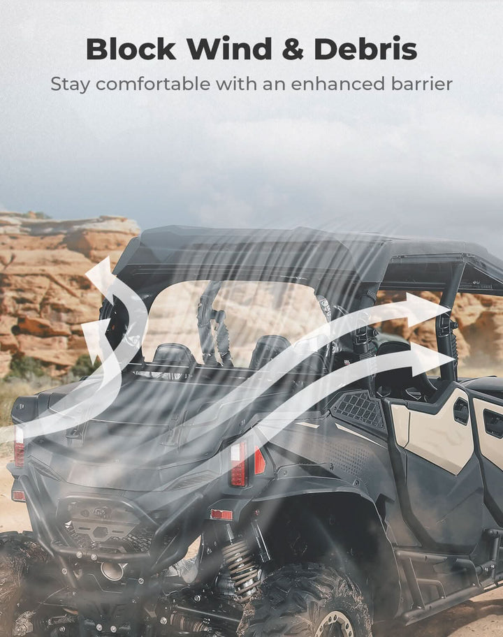 Soft Rear Windshield Roll Up/Down for CFMOTO ZForce 950 2023+ - Kemimoto