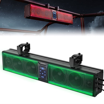 6 Speaker 26'' RGB Universal Sound Bar for Can Am Maverick X3/ RZR w/ 1.75''-2.25'' Roll Bar - Kemimoto