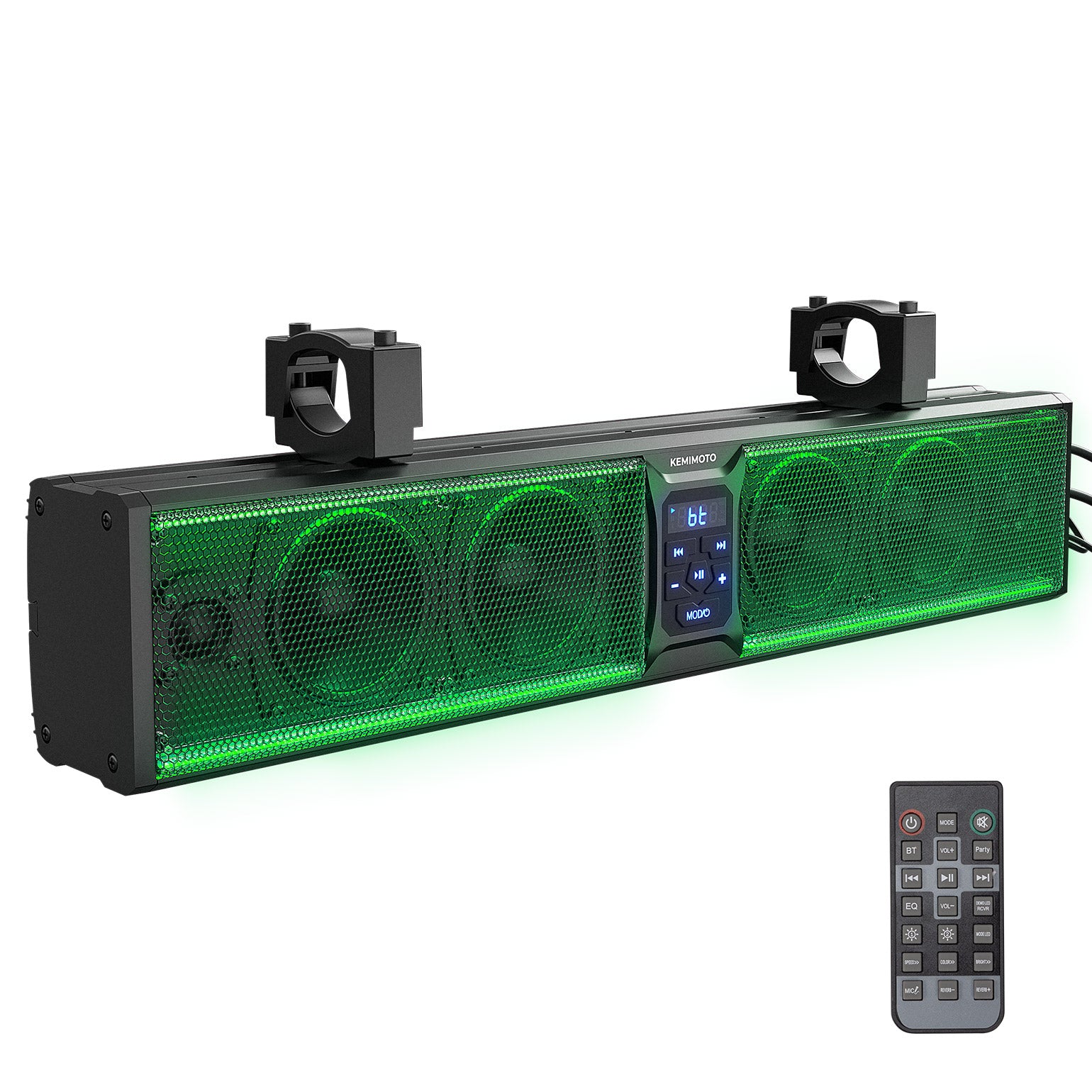 6 Speaker 26'' RGB Universal Sound Bar for Can Am Maverick X3/ RZR w/ 1.75''-2.25'' Roll Bar - Kemimoto