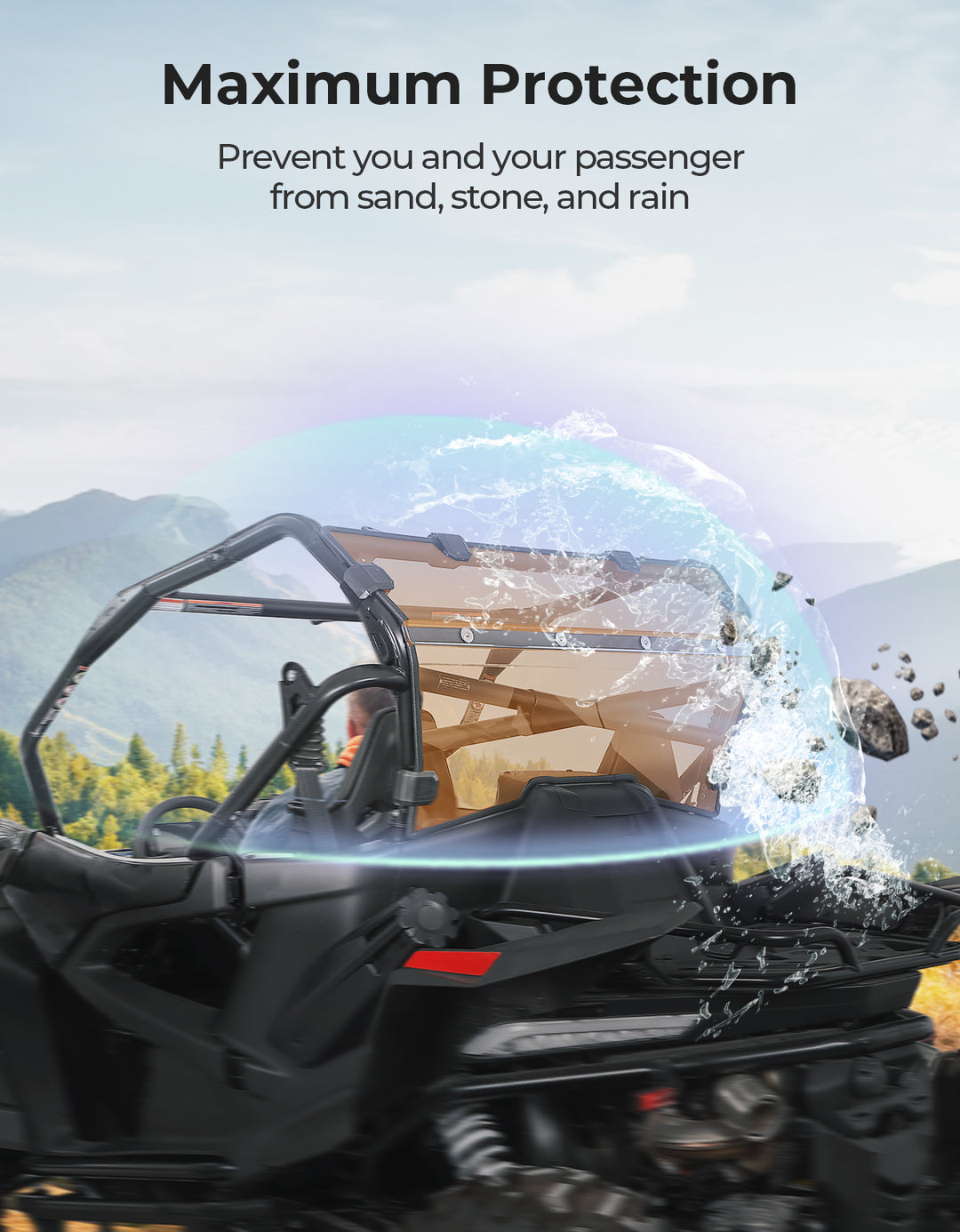 Tinted Rear Windshield Scratch Resistant for CFMOTO ZForce 950 - Kemimoto