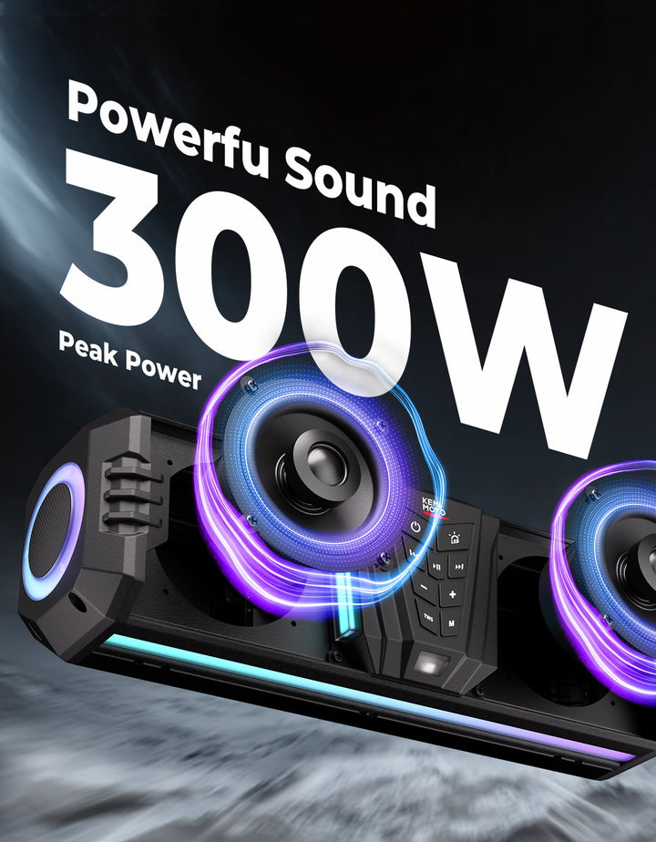 Barra de sonido UTV RGB 26'' Bluetooth luces multicolores 500W amplificador 1,75''-2'' barra antivuelco
