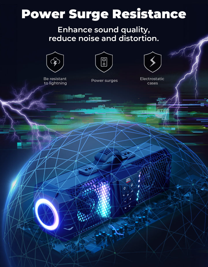 Barra de sonido UTV RGB 26'' Bluetooth luces multicolores 500W amplificador 1,75''-2'' barra antivuelco
