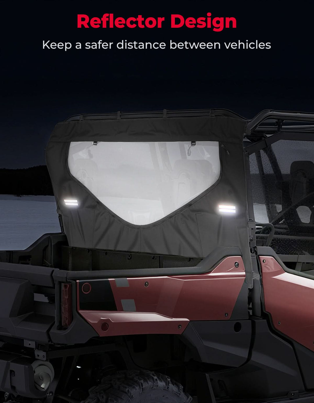 UTV Reflective Strips Design Back Window For Pioneer 1000 3P 6P (2016-2025) - Kemimoto