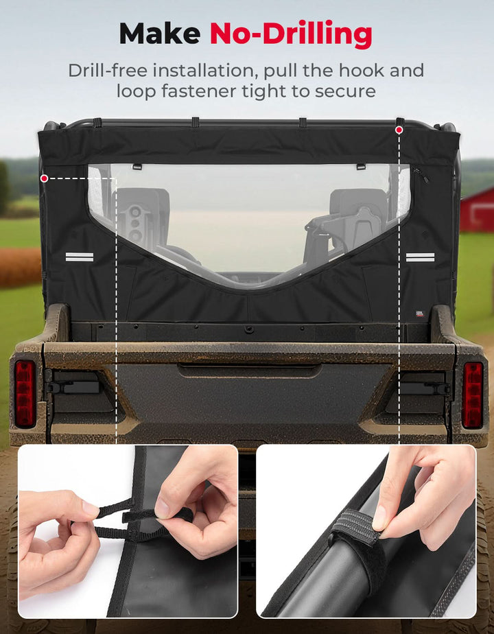 UTV Reflective Strips Design Back Window For Pioneer 1000 3P 6P (2016-2025) - Kemimoto