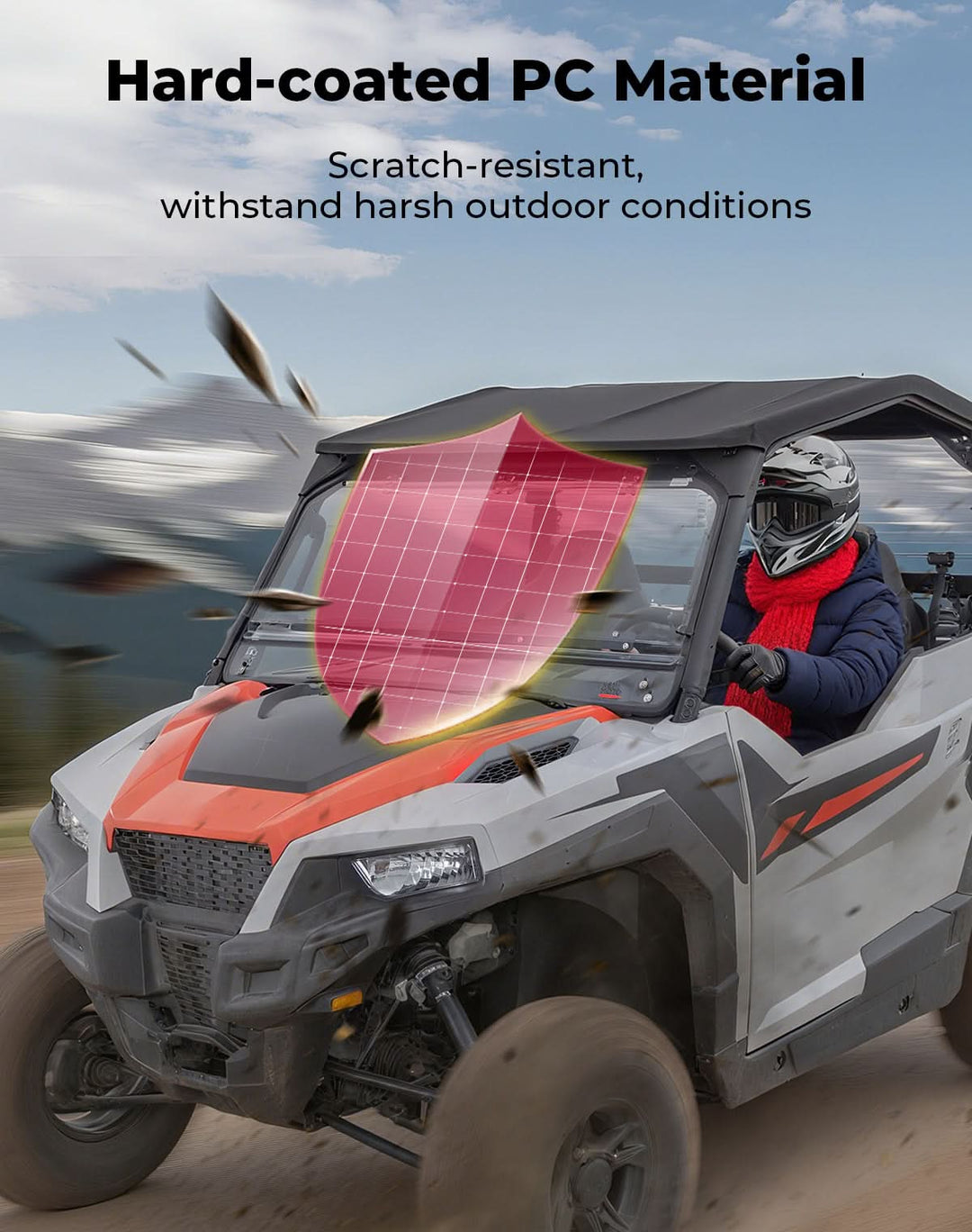 3-IN-1 Front Flip Windshield for Polaris General 1000, XP 1000, 4 1000 2016-2025 - Kemimoto