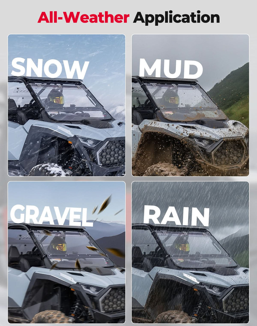 3-IN-1 Flip Windshield for 2025 Polaris RZR PRO