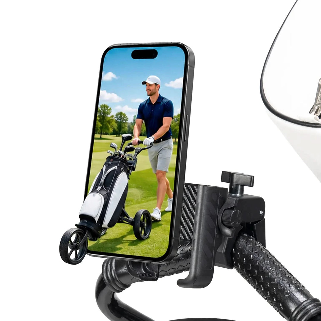 Phone Holder with Adjustable Clamp For Golf Push Cart