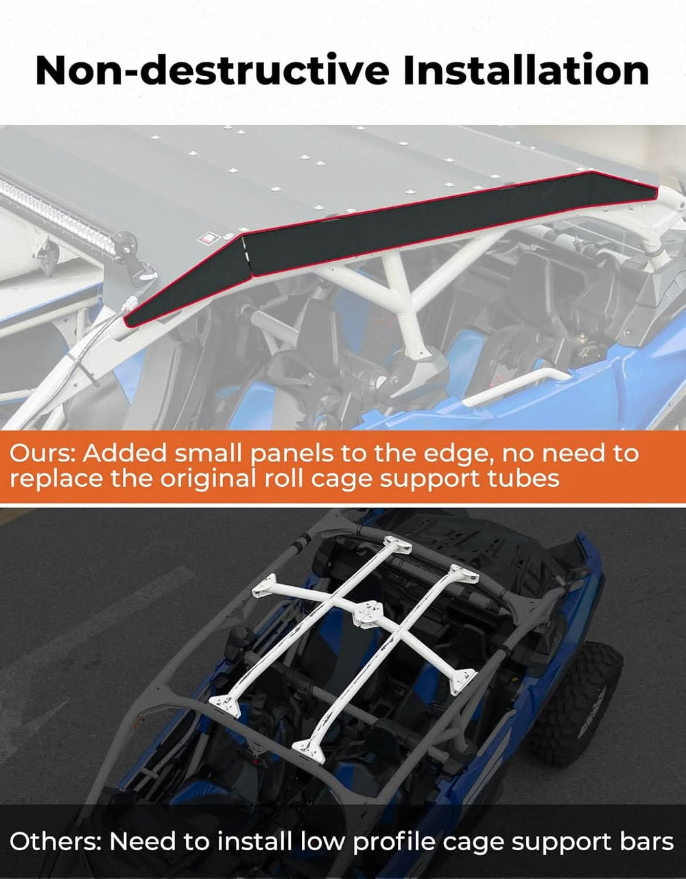 Aluminum Roof with LED Light Bar for Can-Am Maverick X3 MAX - Kemimoto