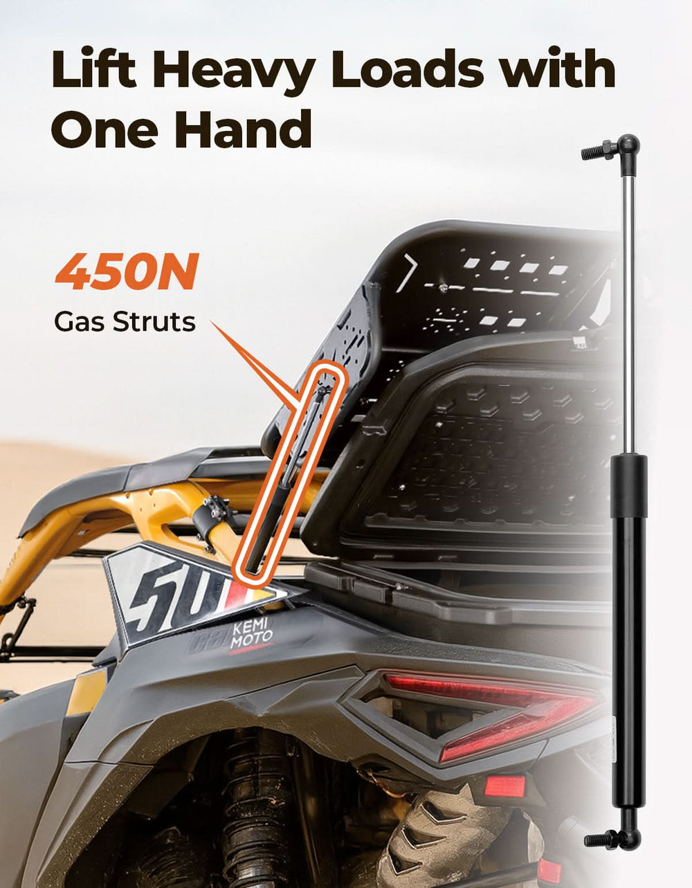 Rear Spare Tire Carrier & Cargo Rack for Can-Am Maverick R 2024+ – Heavy-Duty UTV Bed Storage Accessory - Kemimoto