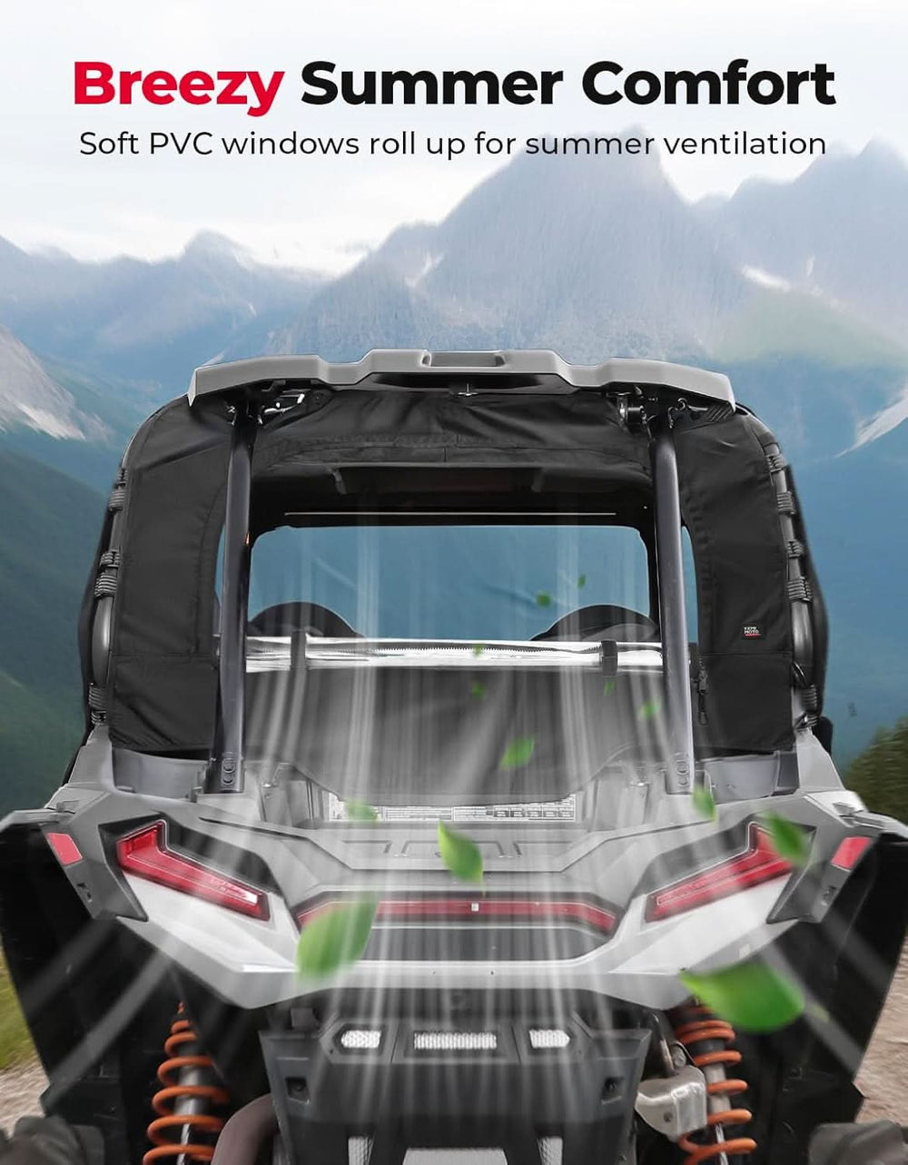 Soft Rear Windshield for 2014+ Polaris RZR XP/XP 4 1000, 2016+ Polaris RZR XP/XP 4 Turbo - Kemimoto