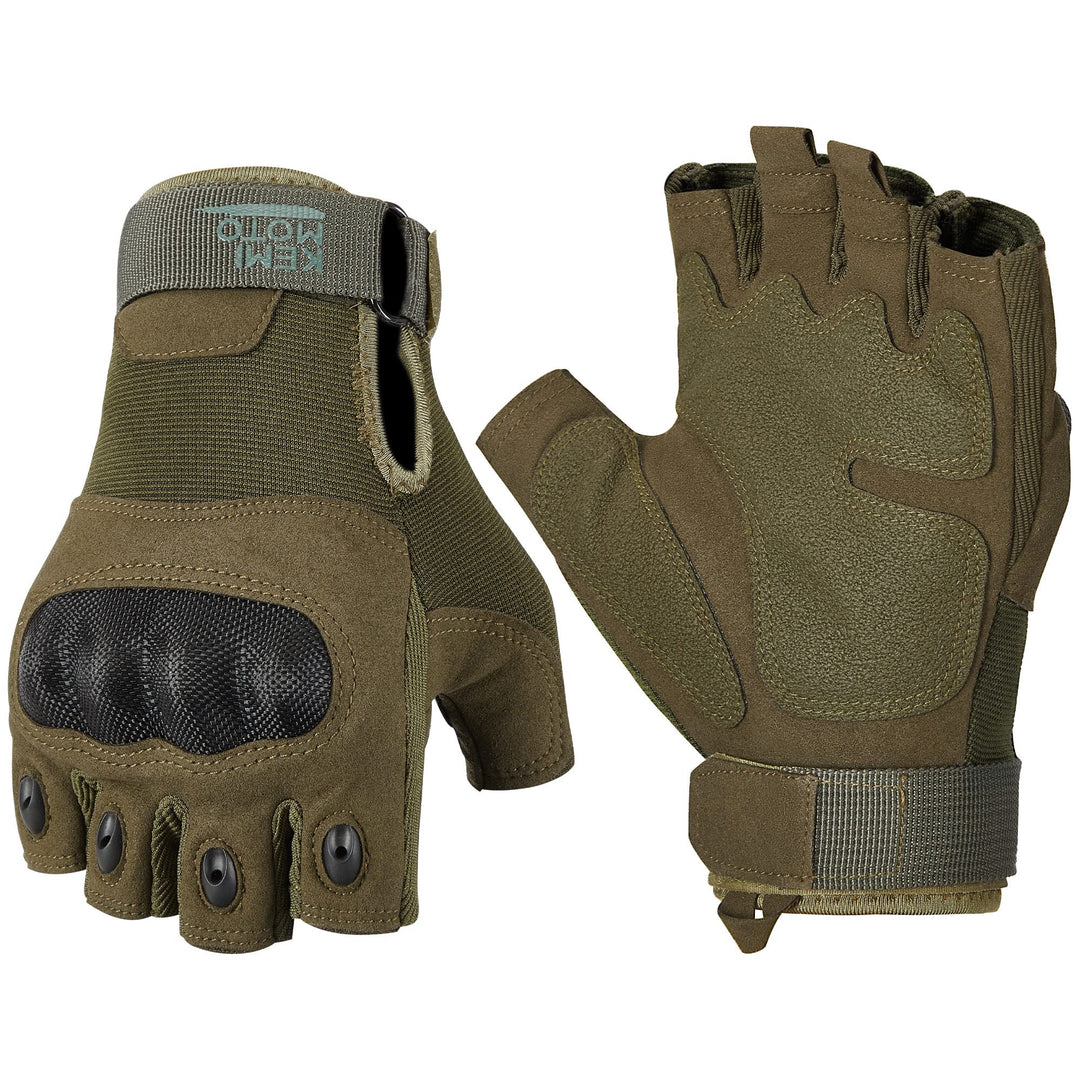 Fingerless Motorcycle Gloves for Training Shooting Hunting Hiking Camping - Kemimoto