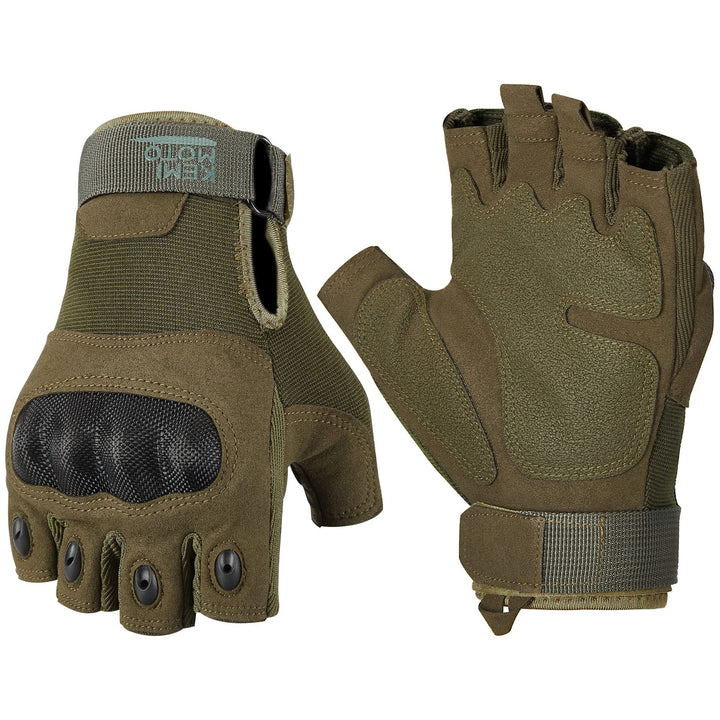 Fingerless Motorcycle Gloves for Training Shooting Hunting Hiking Camping - Kemimoto