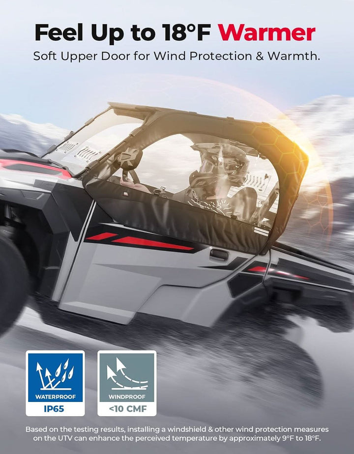 UTV Soft Upper Doors Compatible with Polaris General 1000 / XP 1000 - Kemimoto