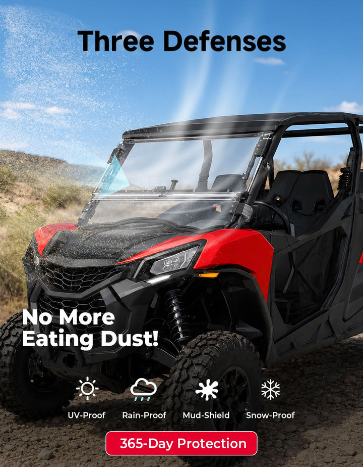 3-in-1 Flip Windshield For Can-Am Commander (2011–2020)