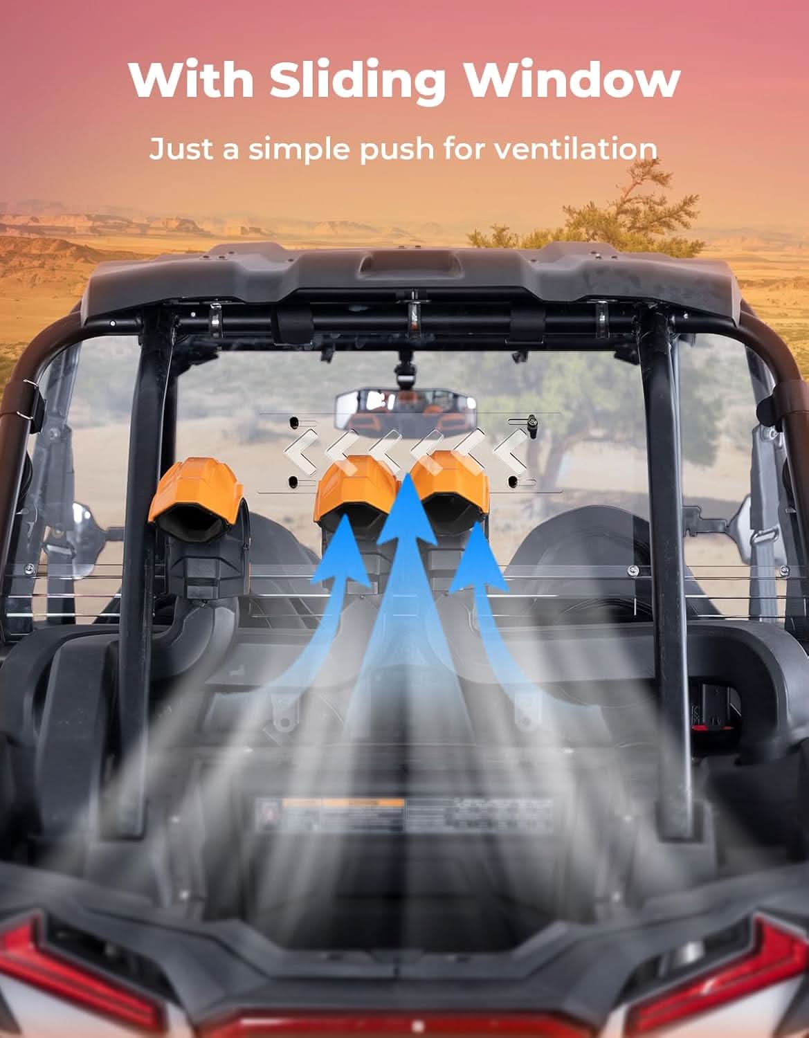 Clear Windshield with Vented Window for Polaris RZR XP 1000 & XP4 1000 (2014–2023) - Kemimoto