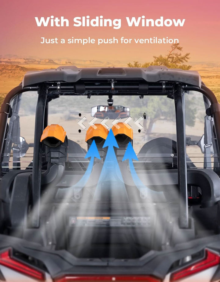 Clear Windshield with Vented Window for Polaris RZR XP 1000 & XP4 1000 (2014–2023) - Kemimoto