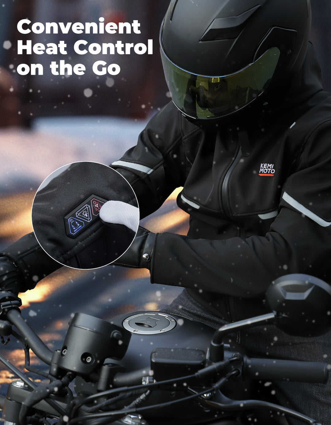Heated Jacket with 20000 mAh Battery for Motorcycle Outdoor Hiking