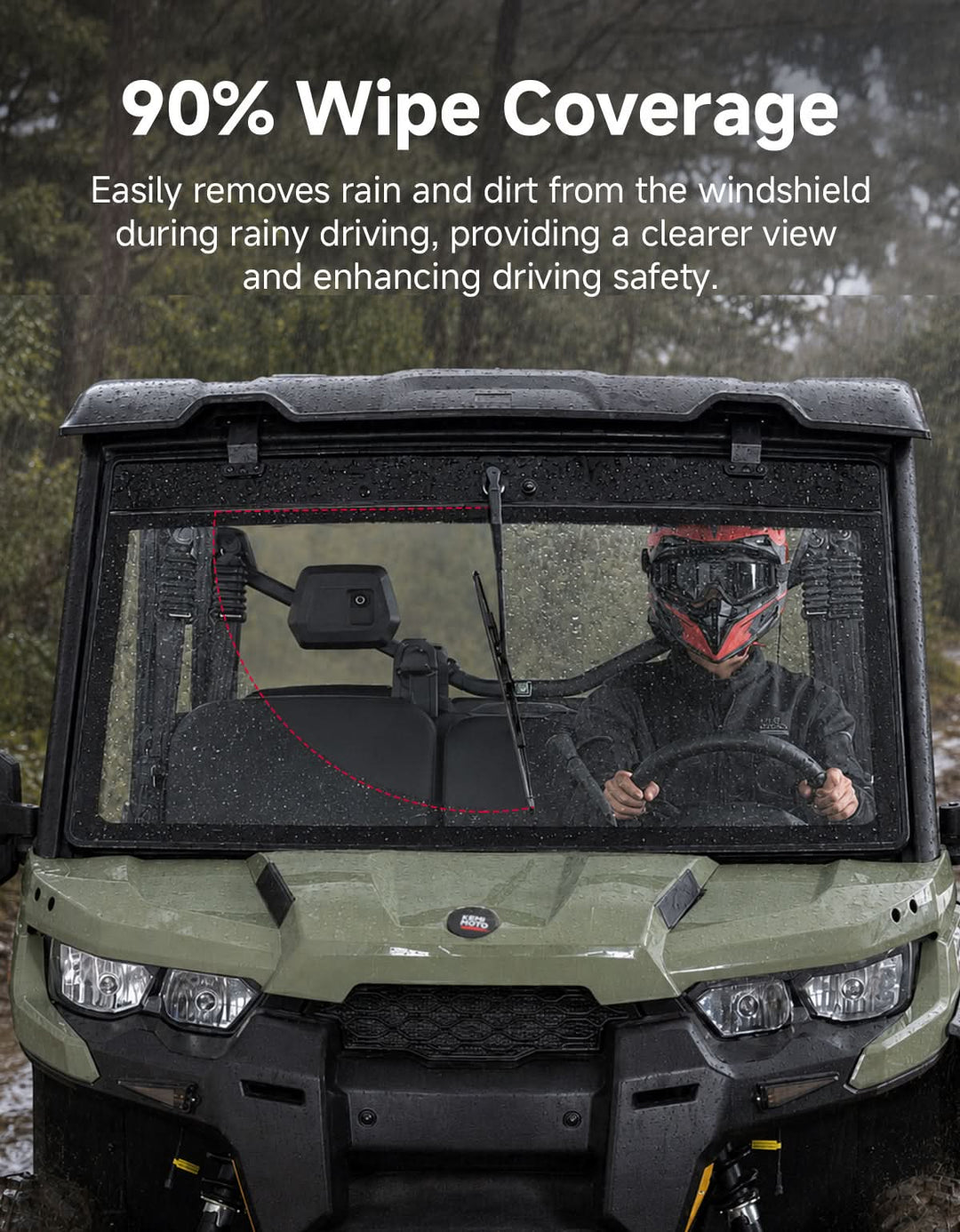 7mm Laminated Glass Windshield with Electric Wiper for Can-Am Defender & Defender MAX