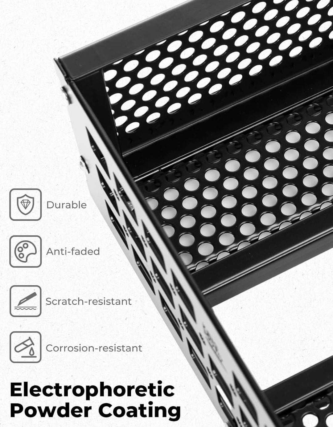 ATV Front Cargo Basket with Steel Mesh Surface for Kawasaki, Universal for Golf Cart Tractor