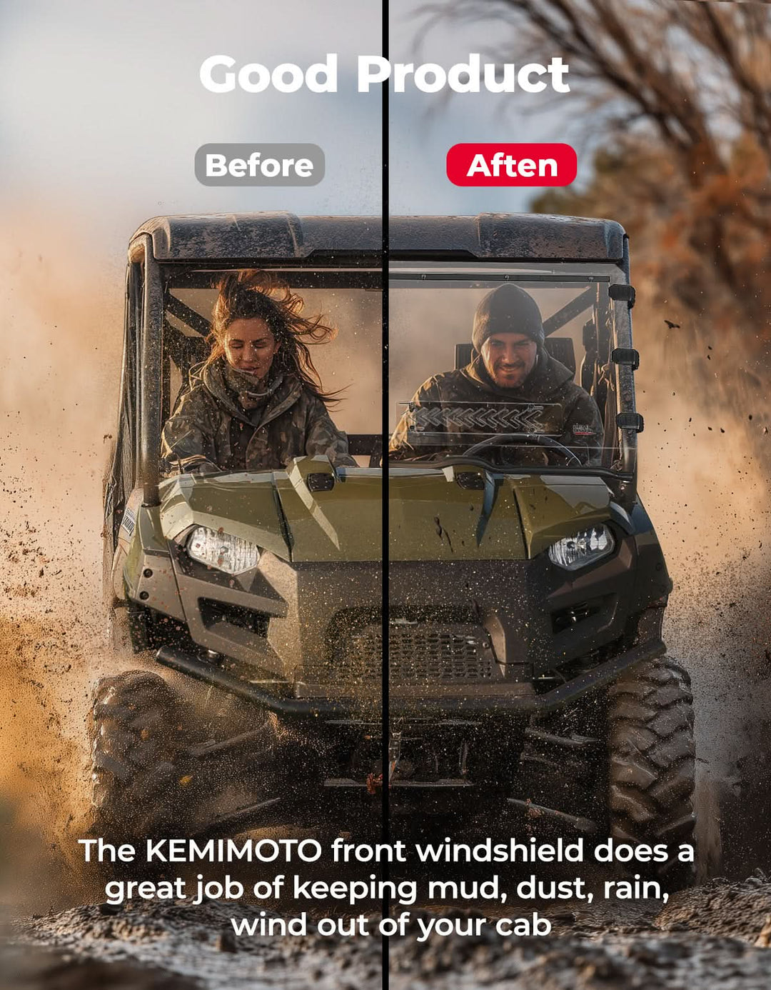 Front Vented Windshield for Polaris Ranger 800/XP 800/Crew (Not Fit Midsize)