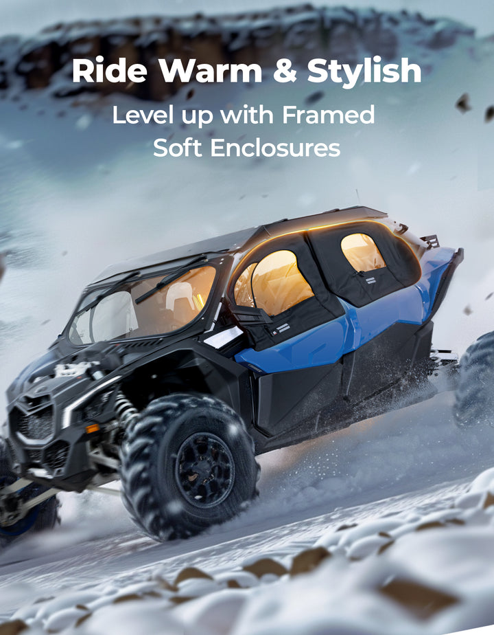 Soft Cab Enclosures with Metal Frame for Can-Am Maverick X3 MAX - Kemimoto