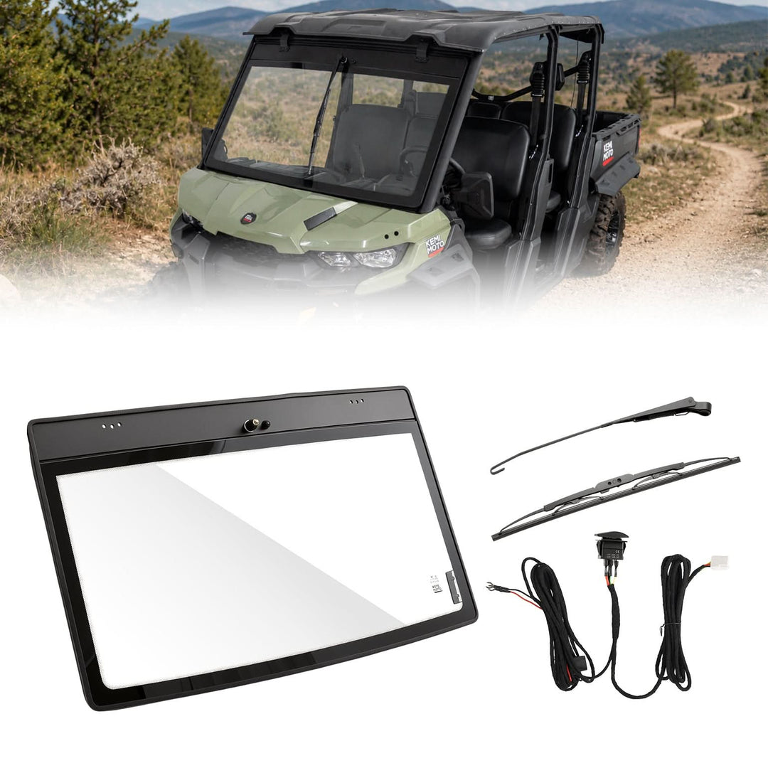 7mm Laminated Glass Windshield with Electric Wiper for Can-Am Defender & Defender MAX