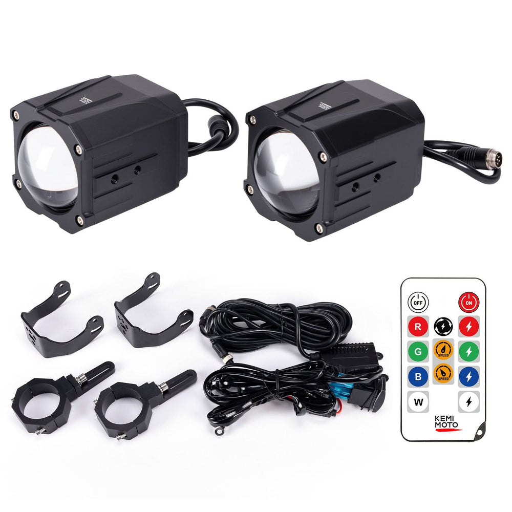 Whipless LED Chase Lights – 9 Flash Modes, Fits 1.5''–2'' Roll Cages – Compatible with RZR, Maverick X3, Defender, CFMoto - Kemimoto